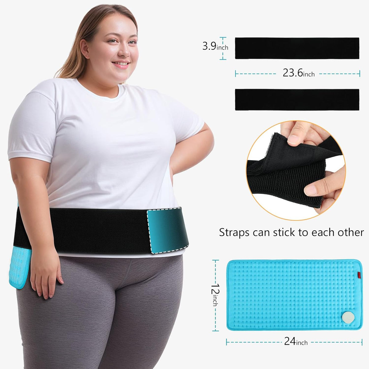 Comfytemp Wearable Heating Pad for Back & Period, FSA Eligible Pad, 12"×24"