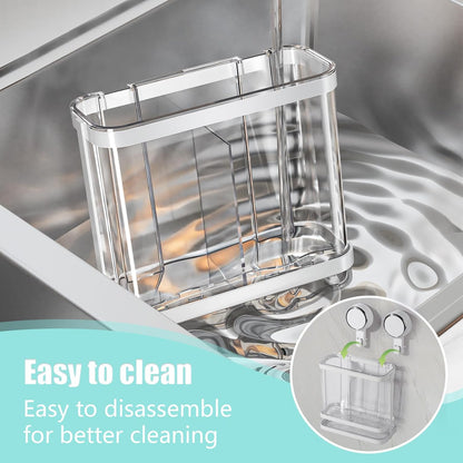 Toothbrush Holders with Drain Tray, Hanging Toothbrush and Toothpaste Holder Organizer Bathroom Caddy Countertop for Toothpaste, Razors, Electric Toothbrush - Clear | Detachable, Easy to Clean, Bathroom Organizer for Electric Toothbrush, Razors