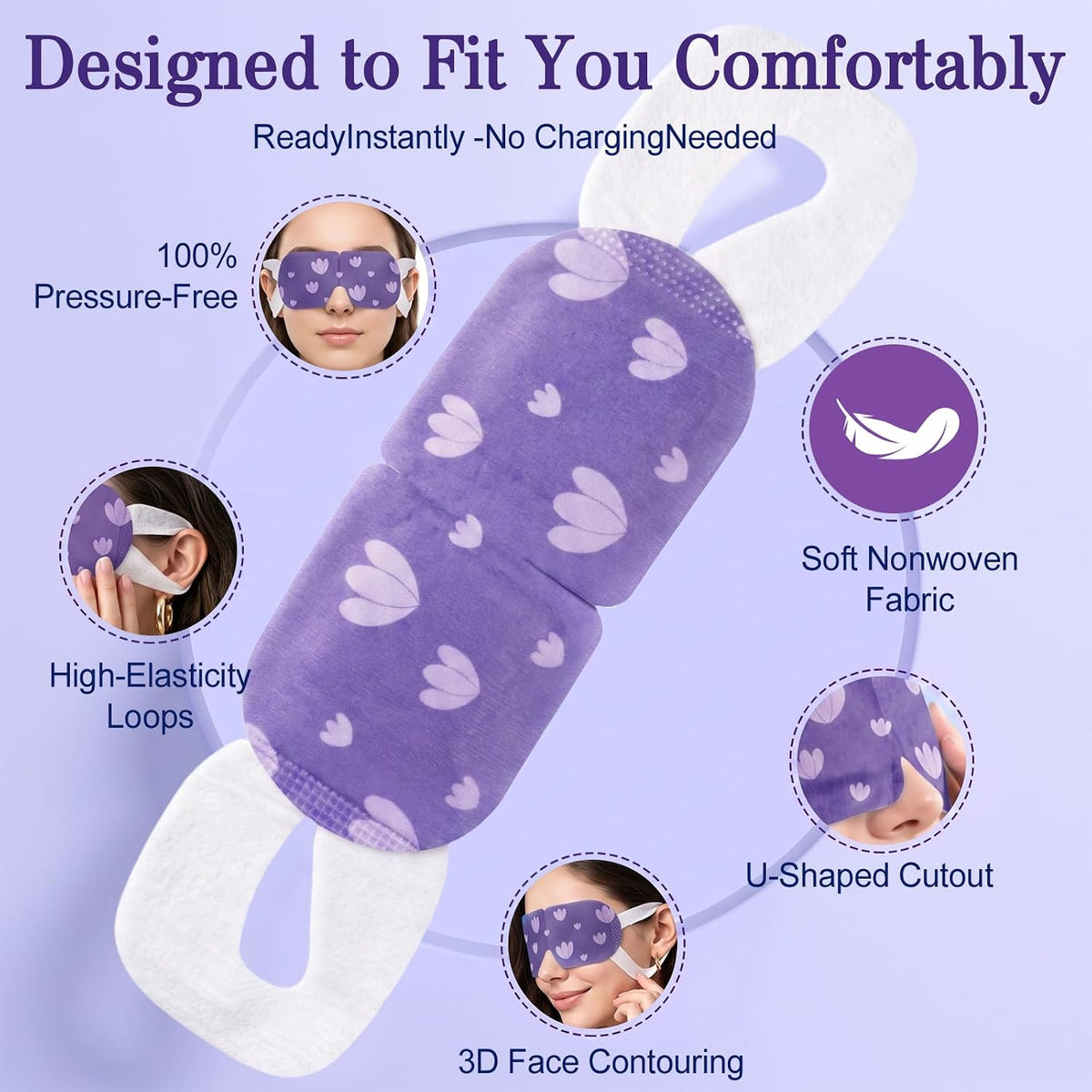 20 Pack Steam Eye Mask, Heated Eye Mask, Warm Compress for Eyes Unscented