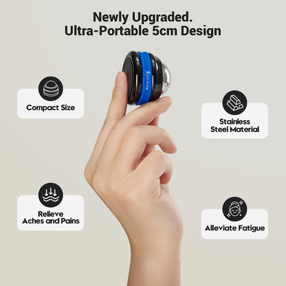Solacium CryoSphere Mini - Stainless Steel Cold Massage Roller Ball - Handheld Massage Tool for Sore Muscles, Shoulders, Arms, Neck, Back, and Feet