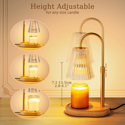 Candle Warmer Lamp with Timer - Electric Candles Wax Warmers Glass Lamps