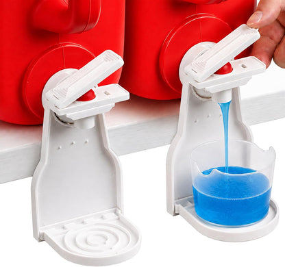 Laundry Detergent Dispenser Cup Holder, No Drip Laundry Detergent Holder with Easy Press Nozzle Switch, Laundry Cup Holder and Drip Tray for Liquid Detergent Dispenser, Laundry Room Organization