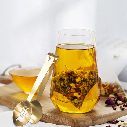 Tea Bag Squeezer, 4.8inch Stainless Steel Golden Squeezer Tongs, Teabag Squeezer, Tea Strainer Holder Clip, Tea Filter Spoon Clamp, for Loosing Leaf, Gripping Ice Cube, Sugar
