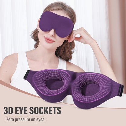 YIVIEW Sleep Mask for Side Sleeper, Complete Light Blocking 3D Sleeping Eye Mask, Soft Breathable Eye Cover for Women Men, Relaxing Zero Pressure Night Blindfold | Soft Breathable Eye Cover for Women Men, 3D Sleeping Eye Mask Black, Relaxing Travel