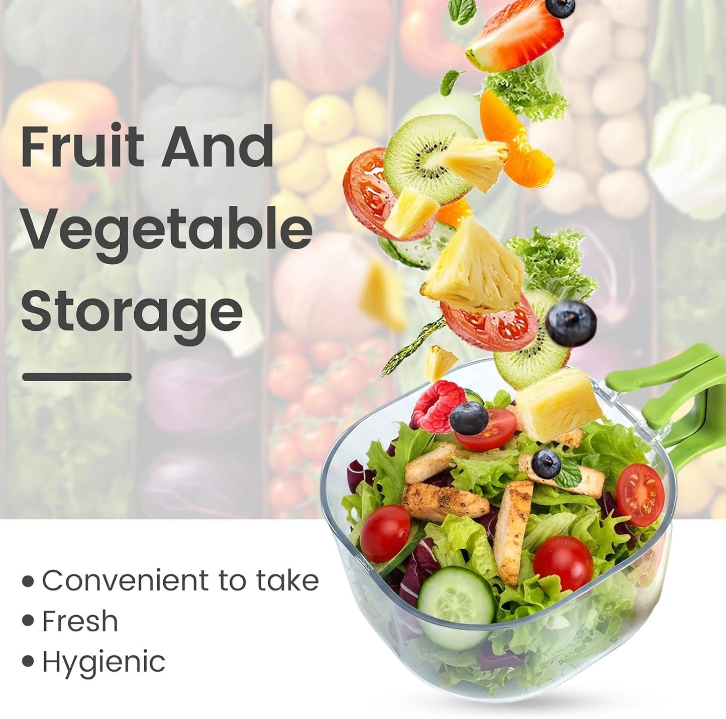 2-Pack Plastic Colander Strainer with Adjustable Vent Lid, Fridge Storage Container and Food Organizer Bin, Multi-use Veggie Tray Fruit Platter for Party