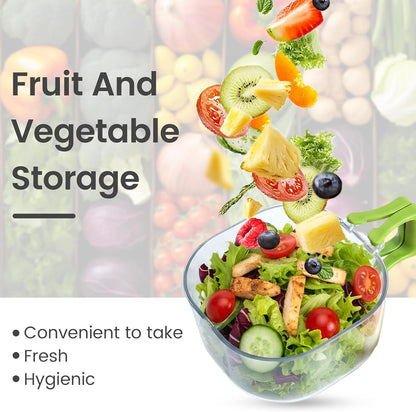 2-Pack Plastic Colander Strainer with Adjustable Vent Lid, Fridge Storage Container and Food Organizer Bin, Multi-use Veggie Tray Fruit Platter for Party