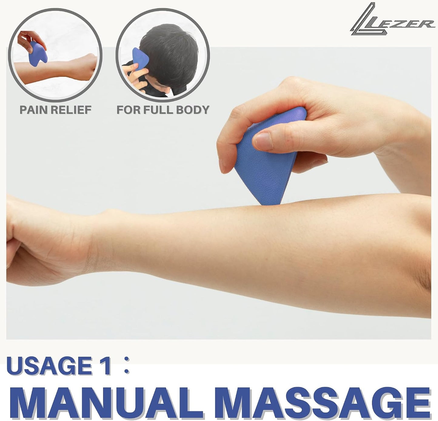 LEZER Trigger Massage Point, Manual Massage Ball, Muscle Knots Relief Tool, Myofascial Release, Physical Therapy, Deep Tissue Back Massage, Plantar Fasciitis, 2.9 in x 2.1 in (Green)