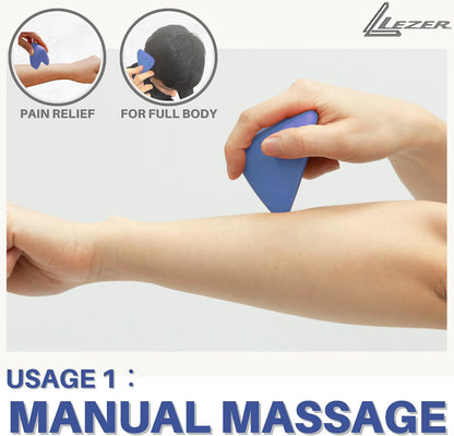 LEZER Trigger Massage Point, Manual Massage Ball, Muscle Knots Relief Tool, Myofascial Release, Physical Therapy, Deep Tissue Back Massage, Plantar Fasciitis, 2.9 in x 2.1 in (Green)