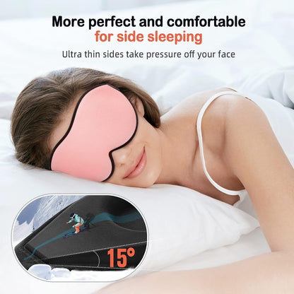 LitBear Sleep Mask for Side Sleeper Women Men, Eye Mask for Sleeping | Light Blocking 3D Contoured Sleeping Mask, Soft Breathable Sleep Eye Mask with Adjustable Elastic Strap for Travel, Black
