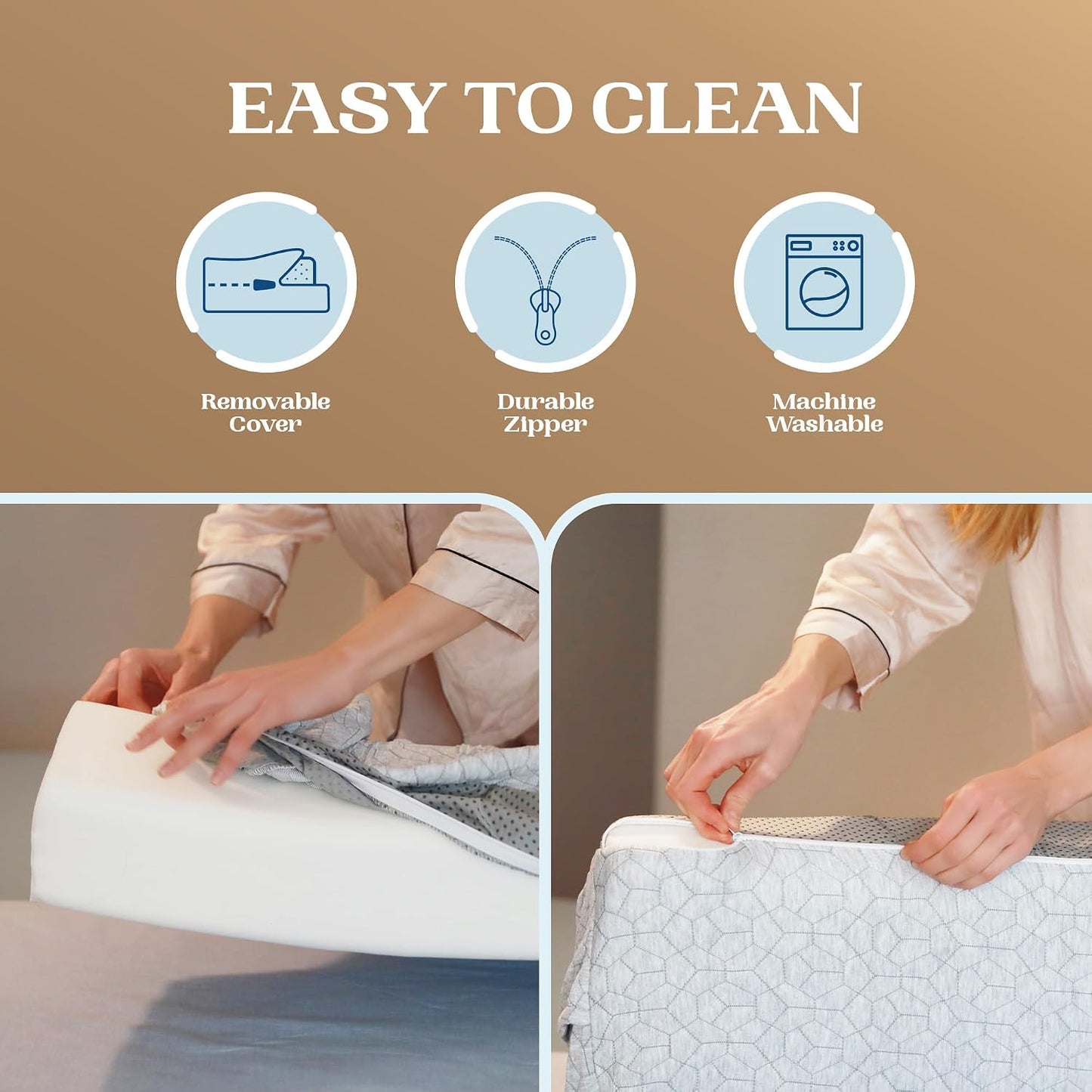 FeelAtHome Twin Bed Gap Filler, 0-8" Adjustable Headboard Wedge Pillow | Premium Foam Mattress Extender Closes The Crevice Between Wall & Bed. Ideal Gap Stopper for College Dorms & Guest Rooms