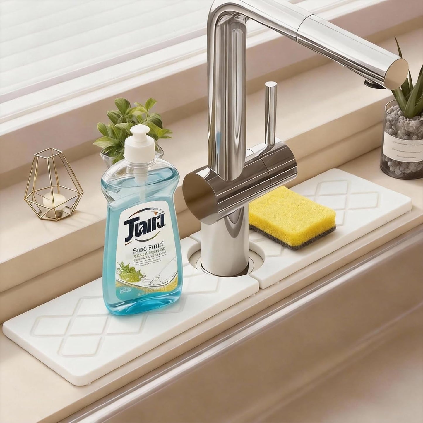 24 Inch Kitchen Sink Splash Guard, Sink Splash Guard Behind Faucet, Silicone Faucet Handle Drip Catcher Tray Mat for Kitchen, Bathroom Counter, Dark Gray, 23.6" x 4"