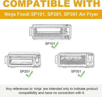 4 Pack Air Fryer Liners for Ninja Flip Toaster Oven, Non-stick Reusable | Oven Liners for Bottom of Oven, for Ninja SP101 SP201, Durable for Long Time Use, Cuttable, Cut Down Cleaning Work