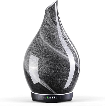 Porseme Essential Oil Diffuser 280ml Handmade Glass Diffuser 7H Runtime | Elegant Handmade Glass Aroma Diffuser with 7-color LEDs, Quiet Aromatherapy and Safe Auto Shut-off, Perfect for Gifts