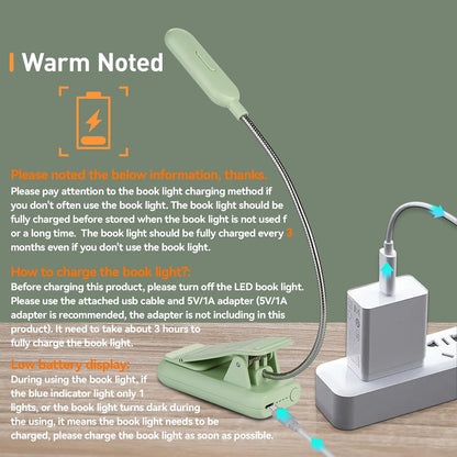 VAVOFO Rechargeable Reading Light, Clip on Book Light for Reading in Bed