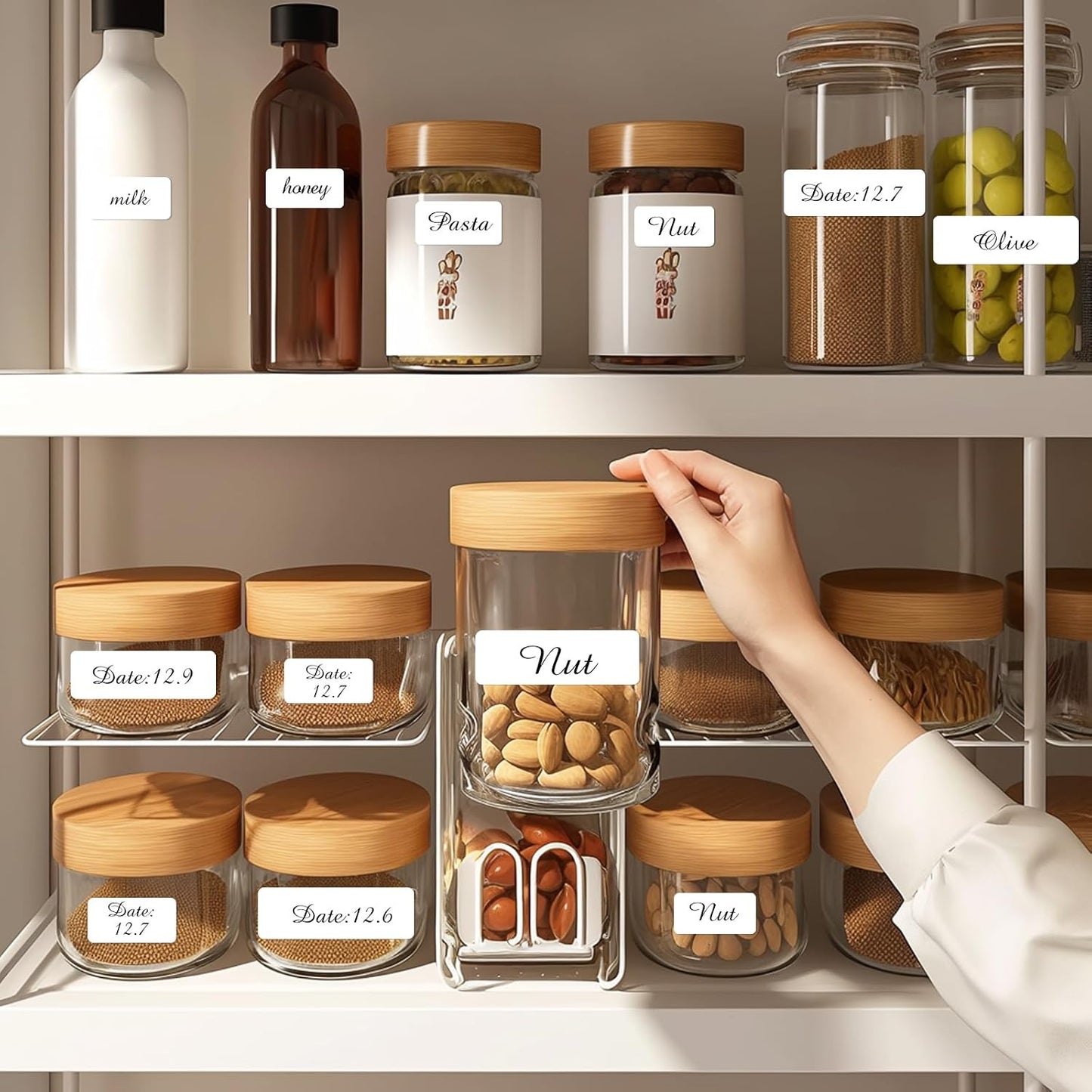 1000 Blank Removable Freezer Labels, Blank Removable Labels Water Oil Resistant with Perforation Line for Food Containers Jars Pantry Organization (Each Measures 1x 3 Inch)