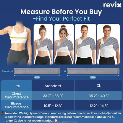REVIX Shoulder Heating Pad Microwavable for Rotator Cuff, Moist Heat, Gray