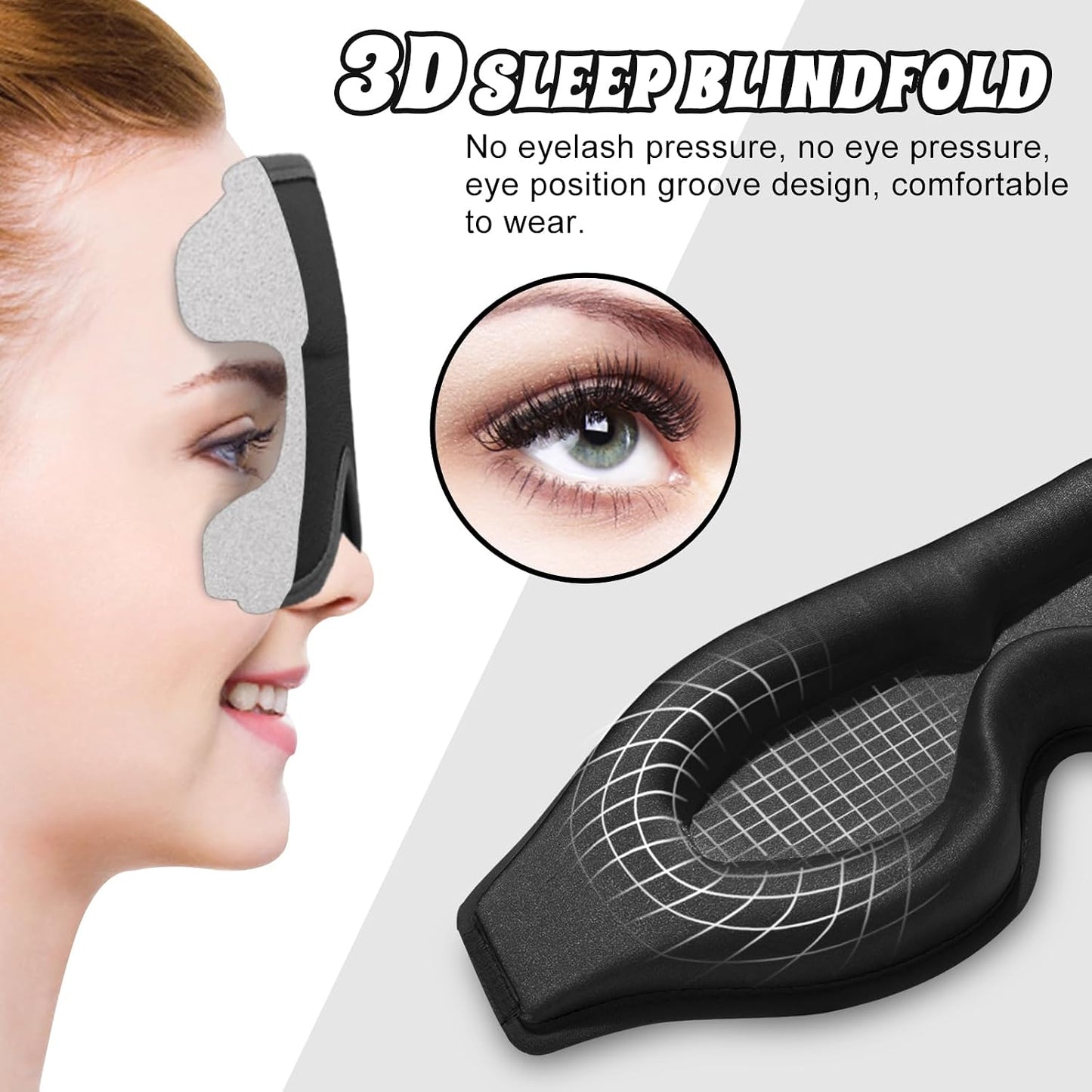 3D Advanced Eye Mask for Sleeping, Ultra Delicate Soft Skin Friendly Eye mask,100% Blackout Sleep Eye Mask for Sleep, Eyelash Extension Sleep mask, Sleeping Eye Masks for Men and Women