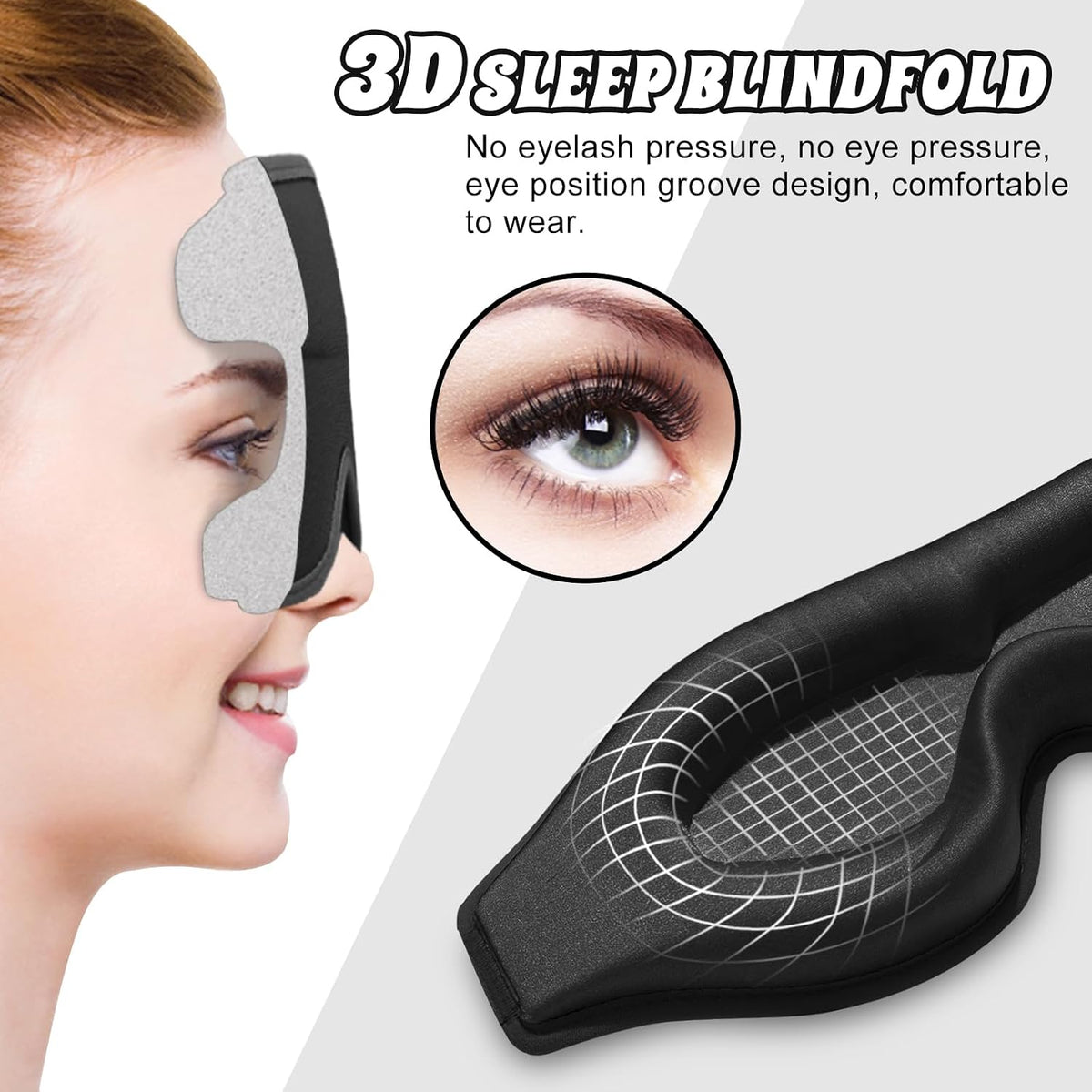 3D Advanced Eye Mask for Sleeping, Ultra Delicate Soft Skin Friendly Eye mask,100% Blackout Sleep Eye Mask for Sleep, Eyelash Extension Sleep mask, Sleeping Eye Masks for Men and Women
