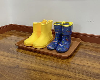 PetLike Boot Tray for Entryway Indoor, Pet Food Mat, 23 x 15.5 inch 2 Packs, Waterproof Rubber Shoe Tray for Indoor and Outdoor, Multi-Purpose Trays for Boots, Shoes, Pets, Garden