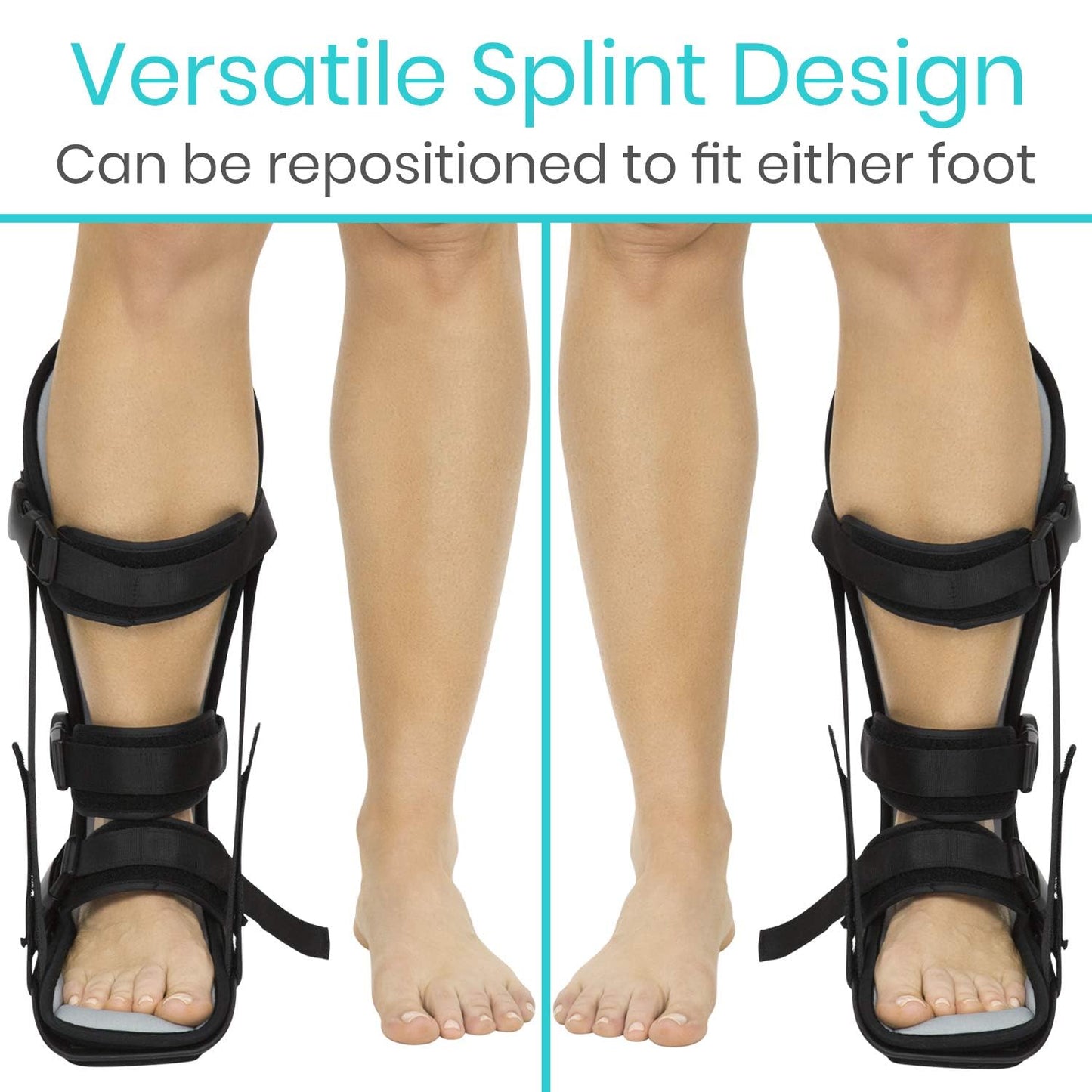 Vive Plantar Fasciitis Night Splint for Men & Women - Stabilizer Brace | Relieves Inflammation - Foot Support Boot Features Adjustable Hook and Loop Straps for Achilles Pain Relief