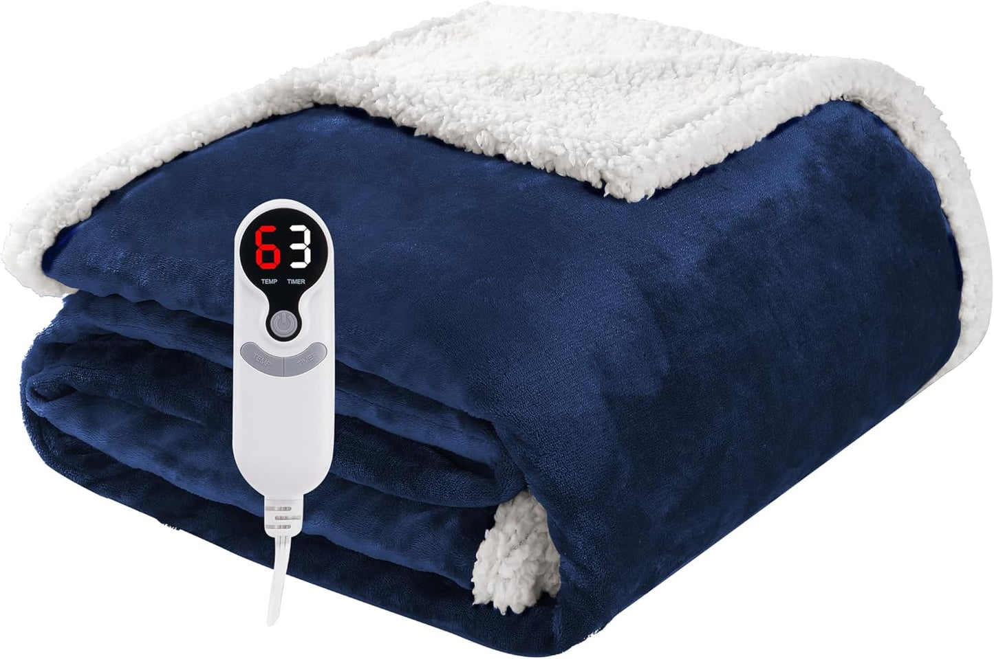 Soypipo Electric Heated Throw Blanket 50"x60", Faux Fur Plush with 4 Heat Settings & 2/4/8/10H Auto Shut-Off, Overheat Protection, Machine Washable, for Office & Chair, Dark Grey