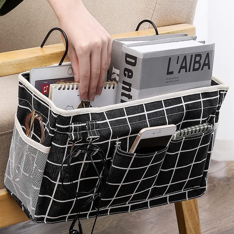 Bunk Bed Organizer, Bedside Caddy Hanging Bed Organizer Storage Bag With Pockets, for College Dorm Rooms Bed, Hospital Bed, Baby Bed Rails,Fishing Chair 14.2 * 4.5 * 7.7inch,Flower