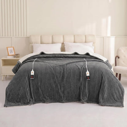 Reaks Heated Throw Blanket, 5 Heat Levels, 3 Hours Auto-Off, 50"x60", White