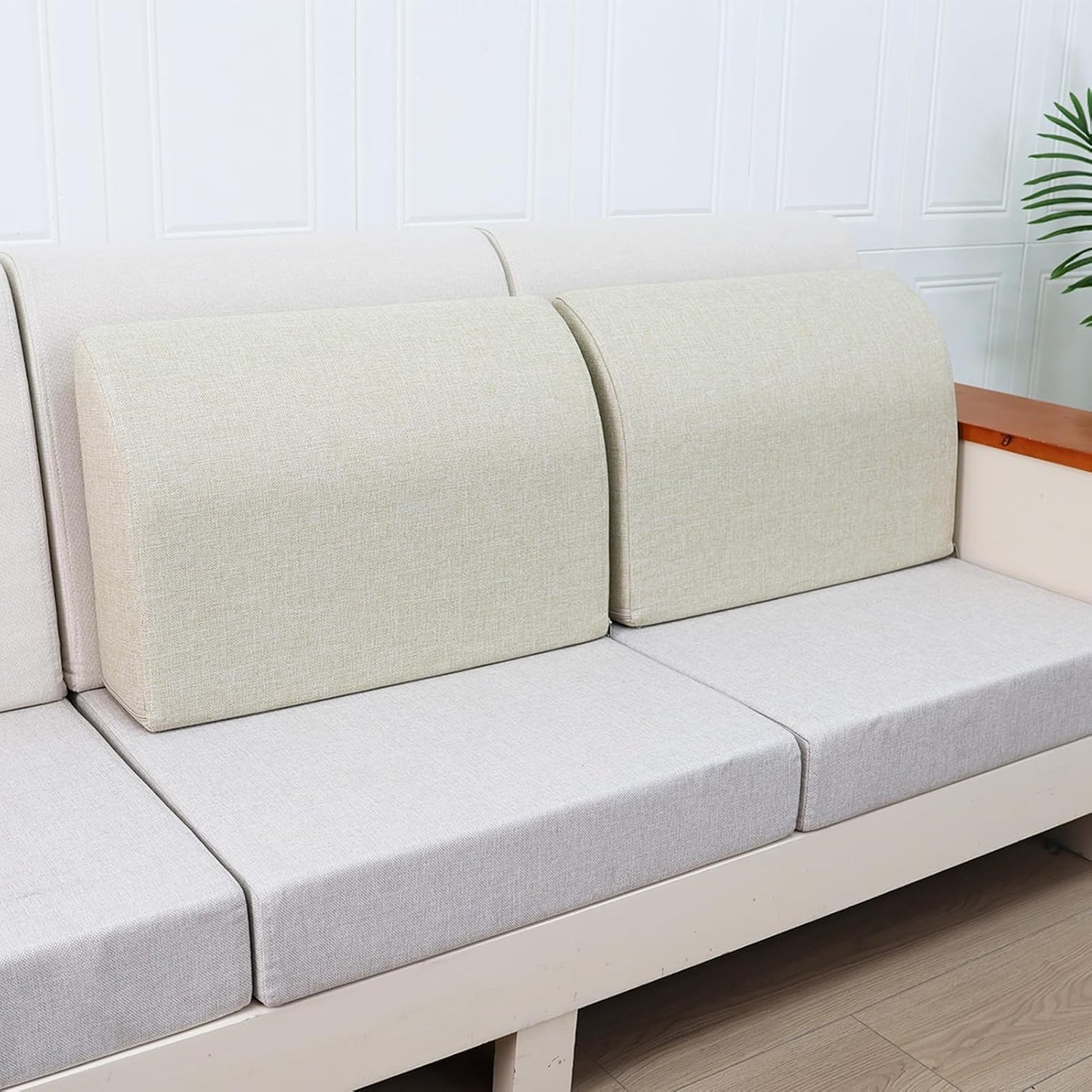 2PCS Sofa Couch Back Cushions, Backrest Support Pillow for Elderly,Extra Large Thick Lumbar Support Pillow for Home (6x24x13.2 in, Linen, Medium Grey)
