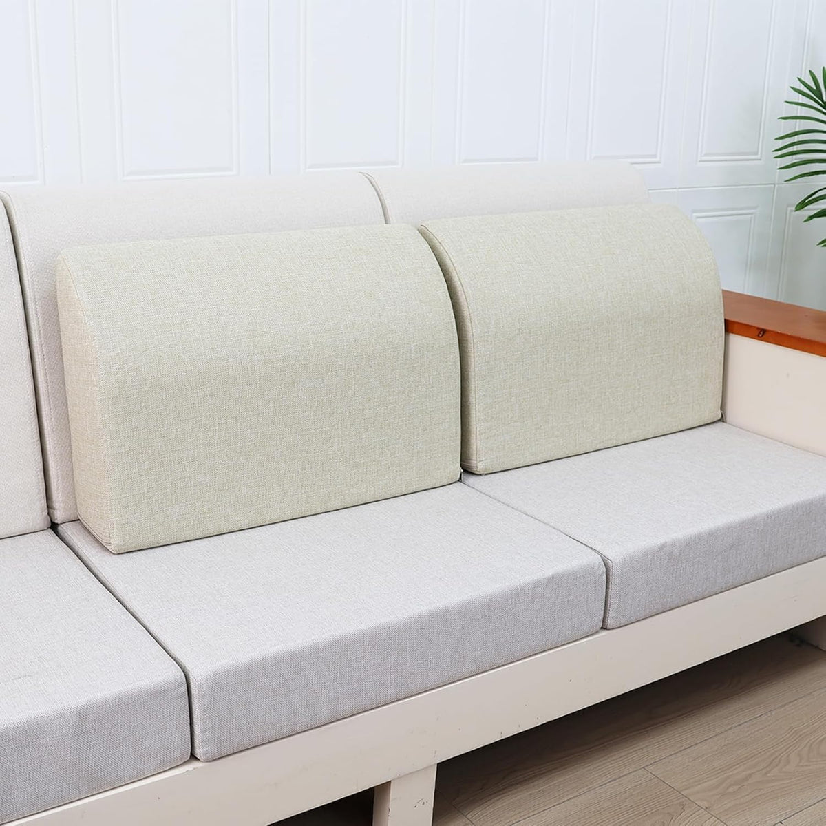 2PCS Sofa Couch Back Cushions, Backrest Support Pillow for Elderly,Extra Large Thick Lumbar Support Pillow for Home (6x24x13.2 in, Linen, Medium Grey)