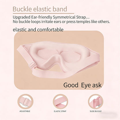 3D Sleep Mask for Side Sleepers, Memory Foam Eye Mask for Sleeping, 100% Blackout, Breathable & Lightweight, Adjustable Strap, No Pressure on Eyes, Soft Travel Sleep Mask for Men & Women Pink