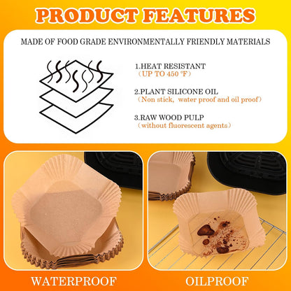 WMKGG Silicone Air Fryer Liners, 2PCS Air Fryer Silicone Liners | Reusable Rectangular Non-Stick Basket Accessories for Ninja Foodi Dual DZ201/DZ401 8-10QT