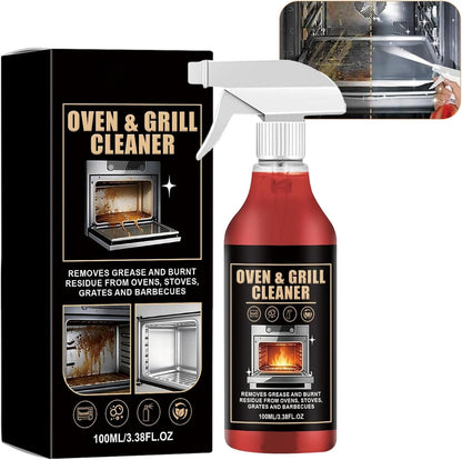 Oven & Grill Cleaner Spray Heavy Duty Super Concentrated Degreaser, No Scrub Formula for Burnt Grease, Air Fryer, BBQ Grates, Stove, Microwave & Kitchen Cookware, Deep Cleaning Solution, 3.38oz/100ML