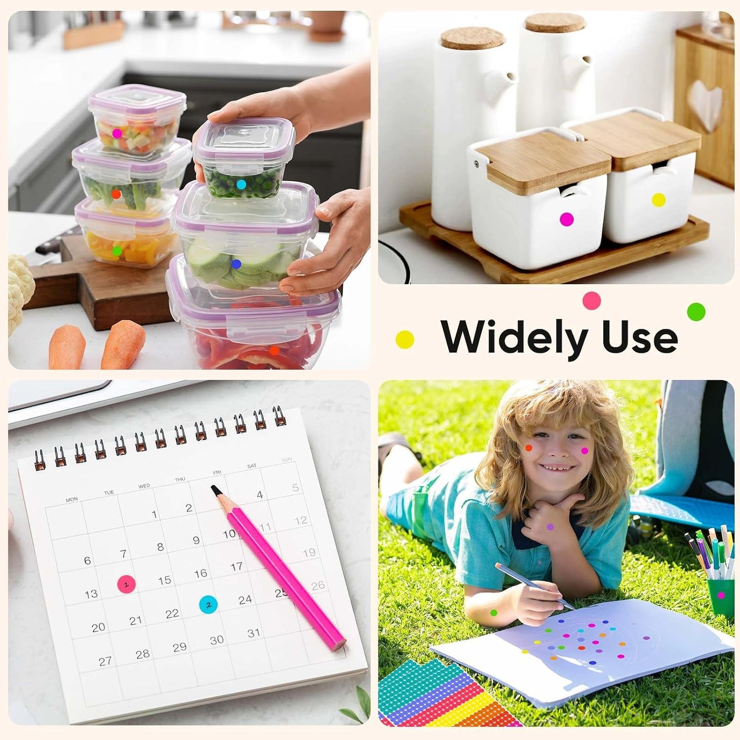6000 PCS 1/4" Small Dot Stickers Round Color Coding Labels Circle Dots Labels Sticker for Office, Classroom Etc