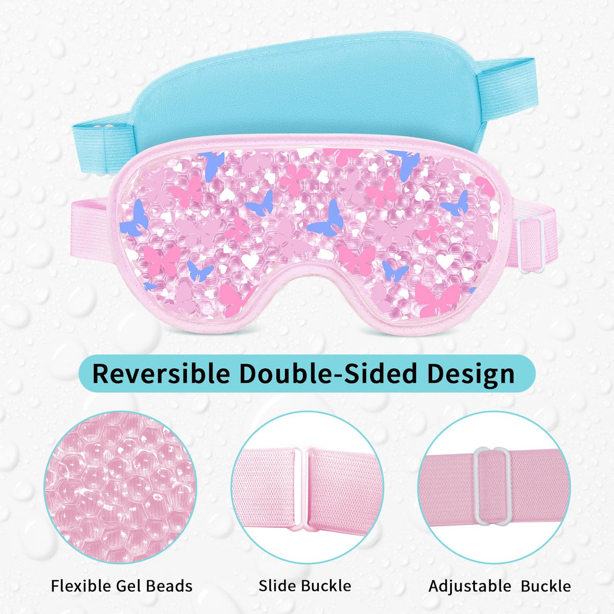 2PCS Cooling Eye Mask Gel Eye Mask, Reusable Hot Cold Therapy