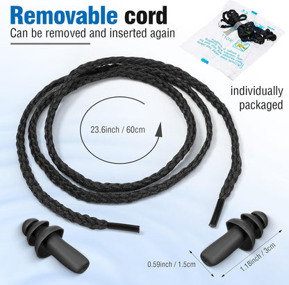 Tondiamo 200 Pairs Ear Plug Bulk with Cord Reusable Silicone, Fresh