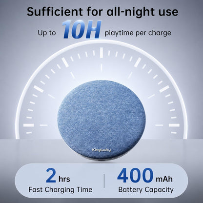 Kinglucky Pillow Speaker for Sleeping, Built-in White Noise Ultra-Thin Bluetooth 6.0 Under Pillow Speaker for Side Sleepers,Auto Shut-Off, Rechargeable Portable for Travel, Couples Shared Bed, Blue