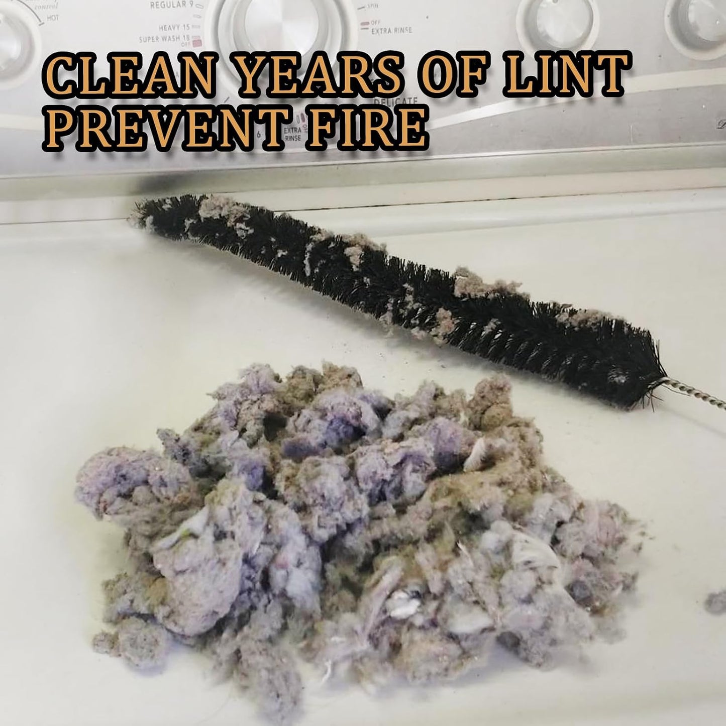 2-Pack Dryer Vent Cleaner Kit, Long Flexible Lint Remover Brush for Dryer Vent & Refrigerator Coils, Crevice Cleaning Tool for Fire Prevention
