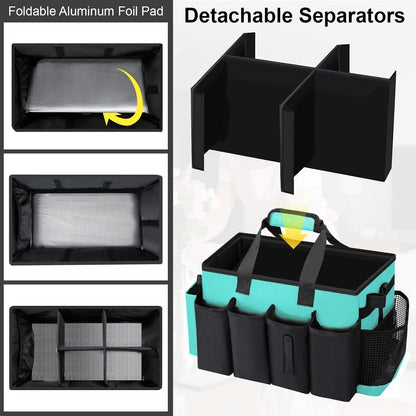 Wearable Large Cleaning Caddy Bag for Housekeepers (Black&Gray) | Cleaning Supplies Organizer with Adjustable Shoulder, Waist & Handle Straps, Detailing Bag for Kitchen Supplies