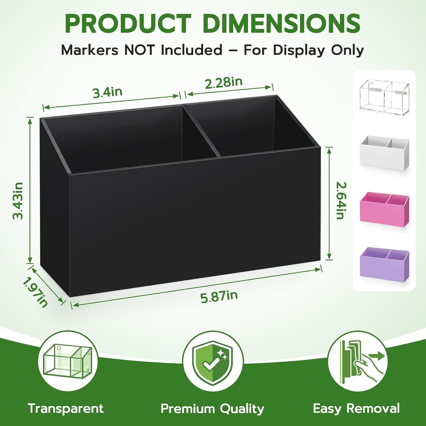 MR.MATE Magnetic Pen Holder,Clear Magnetic Marker Cup for Fridge Whiteboard | Dry Erase Marker Pencil Holder with Acrylic Cup and Strong Magnet, Non-slip Design For Refrigerator Locker Office & Classroom