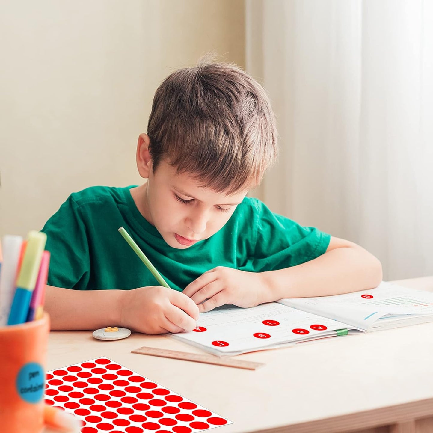 3500 Pieces Dot Stickers, 3/4 inch Color Coding Labels, 10 Color Circle Price Stickers for Office Classroom Student