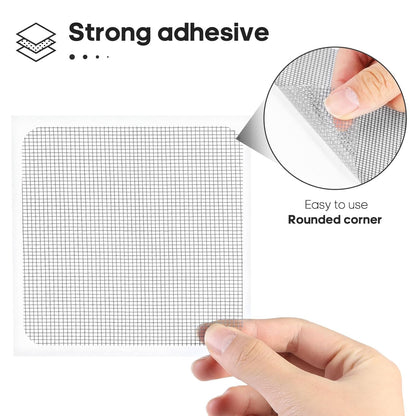 Secopad 14 Sheets Screen Patch Tape, Window Screen Repair Kit, Black | 3 Sizes, Quick Repair, Strong Adhesive, Easy to Use, For Mesh Window & Door, Cuttable Fiberglass, No Tools Needed