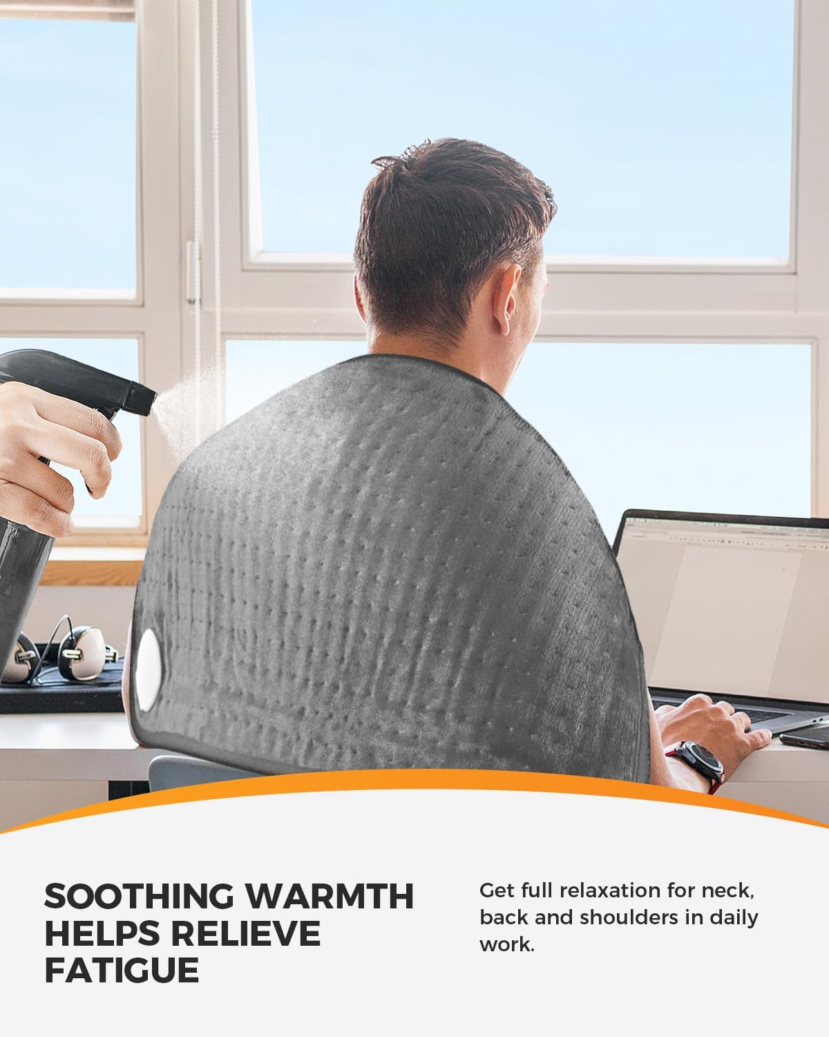 CooCoCo FSA Eligible HSA Hip Heating Pad for Hip and Sciatica Pain Relief | Heated hip brace, 6 heat levels, 4 timers, adjustable wearable fit, soft plush lining for hip, thigh, buttock and lower back