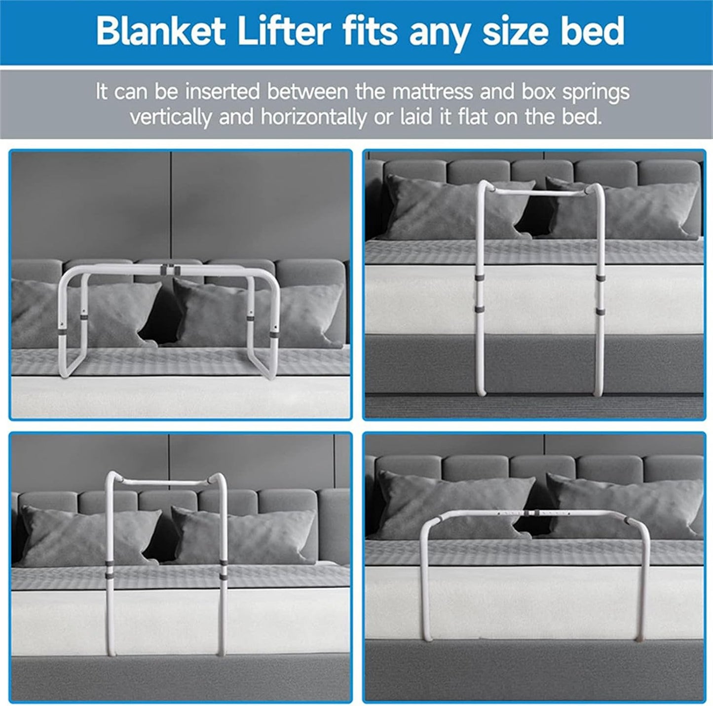 Adjustable Bed Sheet Raiser Blanket Lifter Metal Blanket Frame for Foot Pressure Relief & Post Procedure Comfort