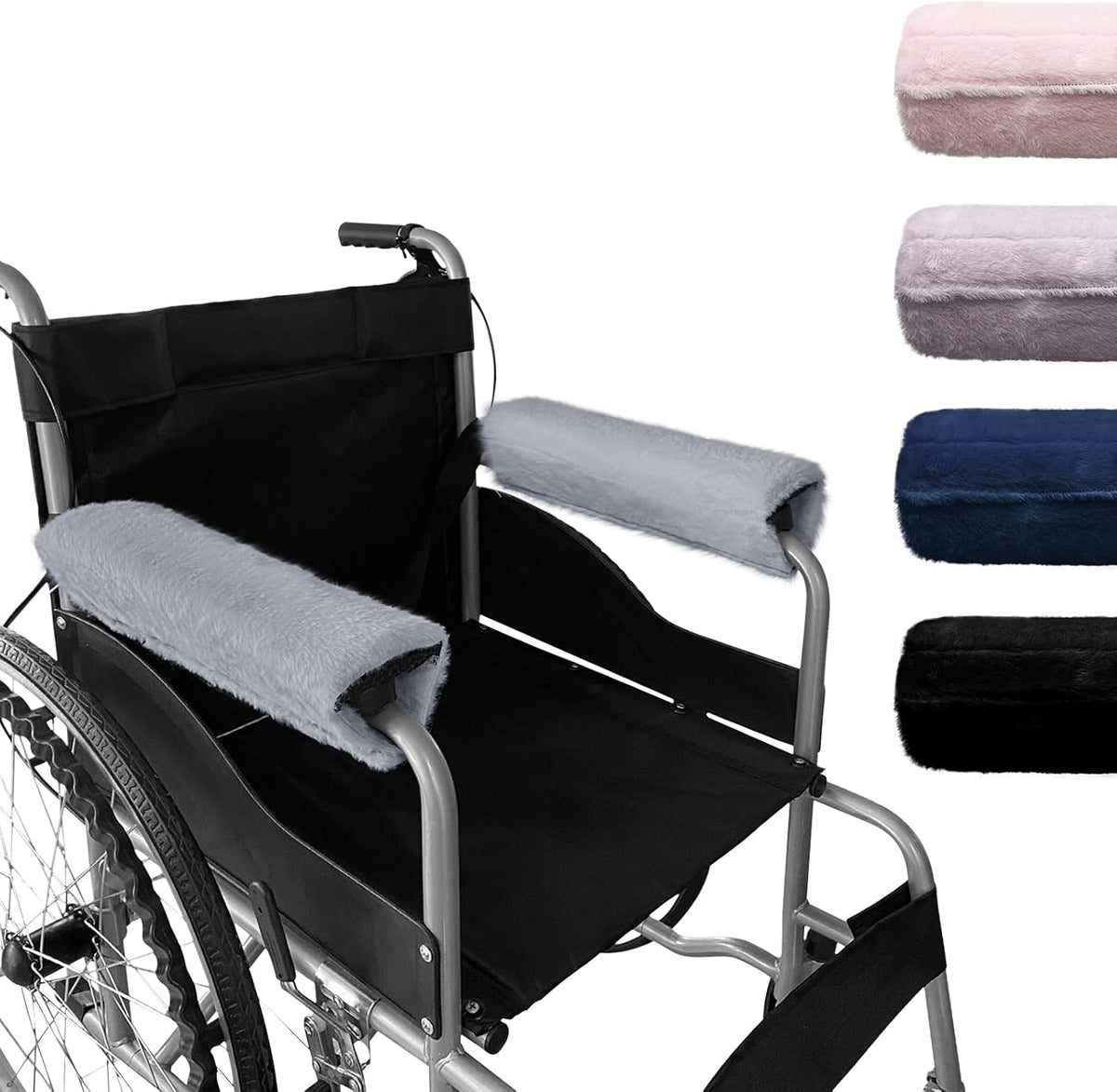 SPRING SEAON Wheelchair Armrest Pads Covers Fuzzy Desk Chair Arm Pads Soft