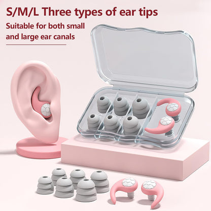 Noise Cancelling Ear plugs for Sleeping - Black Comfortable Reusable Silicone Earplugs for Sleep 24dB Noise Reduction Snoring and Studying Travel Concerts Hearing Protection with 3Tips and Storage Box