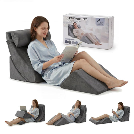 Axelrod Orthopedic Bed Wedge Pillow Set, Post Surgery Foam for Back, Neck and Leg Pain Relief Comfortable & Adjustable Ortho Pillows- Anti Snoring, Heartburn, Acid Reflux & GERD Sleeping Navy