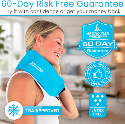 Arctic Flex Reusable Hot & Cold Gel Ice Pack Wrap with Strap - Therapy | Injuries, Pain, Shoulder, Knee, Back, Elbow & Foot - Flexible Wrap Around Cold Pack & Compress