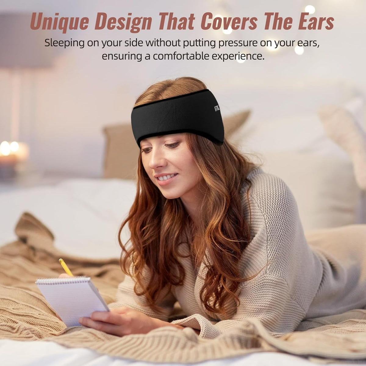 Sleep Mask & Earmuffs for Sleep - 2 in 1 Ear & Eye Mask with Ear Plugs