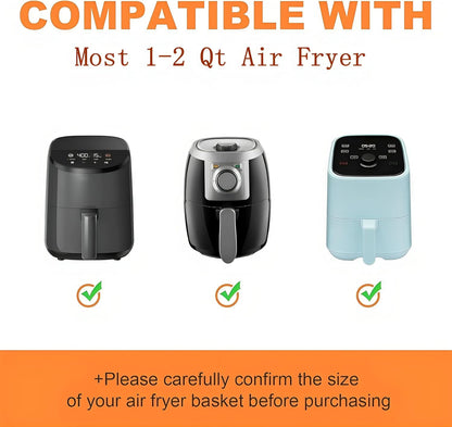 3pack Air Fryer Silicone Liners for COSORI, Ninja, CHEFMAN and Most 1-2 Qt | Square Small Air Fryer Liners, Food-Grade Material, BPA-Free, 430°F Heat, Dishwasher-Safe, Non-Stick Surface, Reusable