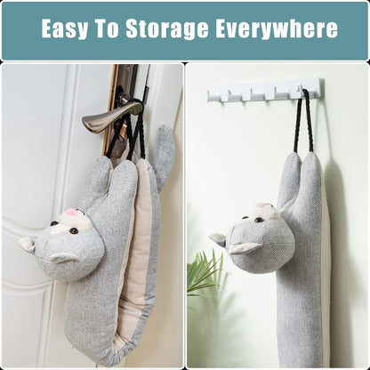 Under Door Draft Stopper Decorative Wind Stopper 36 inch for Door & Window, Weighted Animal Air Draft Stopper for Bottom of Door with Hanging Loops - Brown Dog